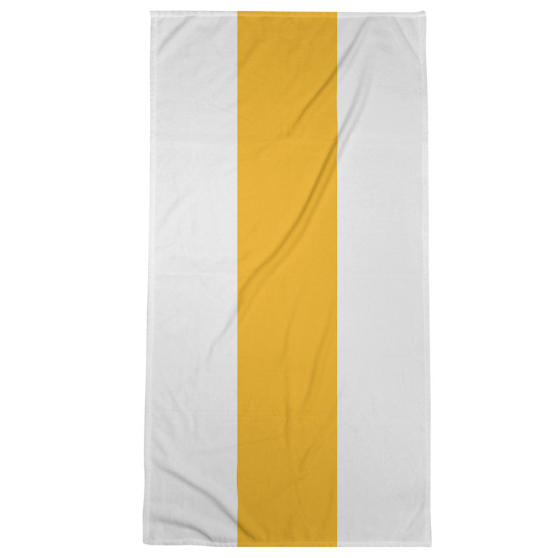 Cotton Blend Beach Towel, Off White/Gold