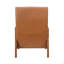 Mobilier de salon moderne 1 pièce en similicuir brun avec finition en noyer et bois d'hévéa massif