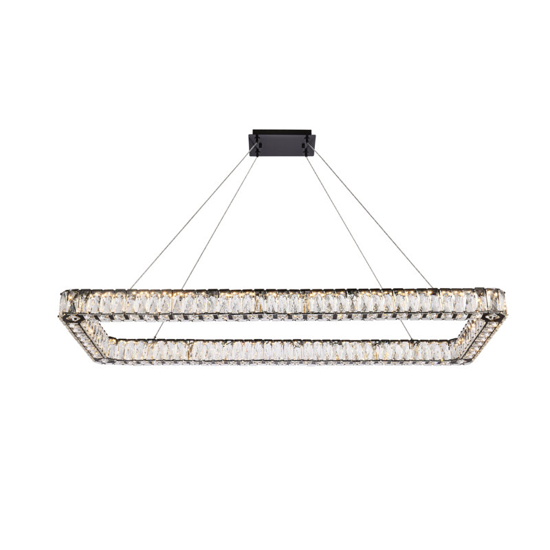 Monroe 50 Inch LED Single Rectangle Hudspeth in Black, Black