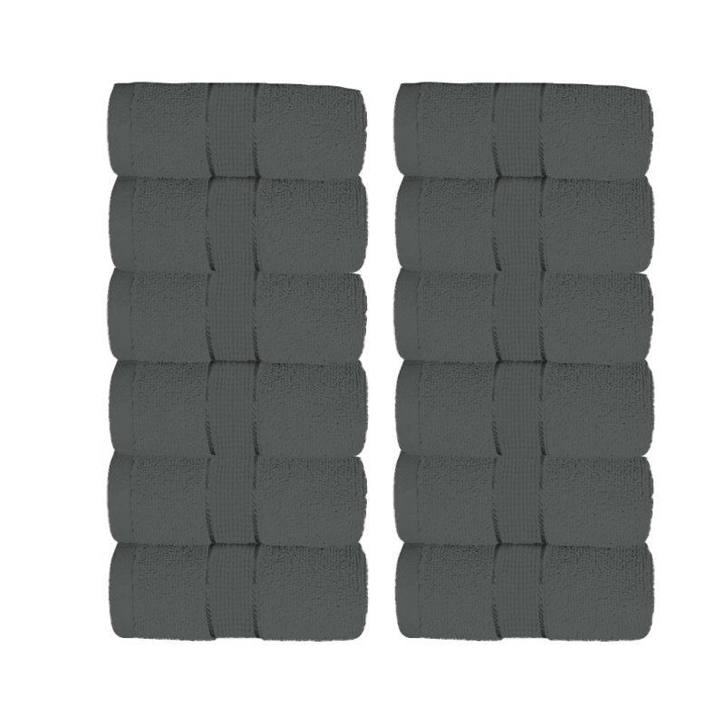 Washcloths Pack Of 12-100% Cotton - 600 GSM Soft & Absorbent, Quick-Drying, For Beach Houses, Hotels, And Rental Properties