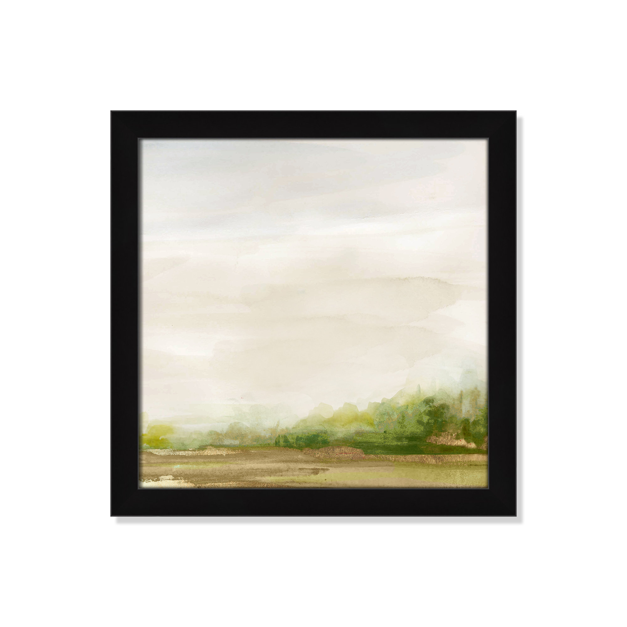 Evening Stroll - Picture Frame Painting, Black Framed, 18" H x 18" W x 1.12" D
