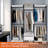 80-Inch Steel-Wood Combo Closet System with 2 Drawers - Spacious Storage, Adjustable Shelves & Hanging Rods, Modern Design for Any Room-1650669872