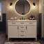 Ensemble de meuble-lavabo autoportant moderne 48 po avec 4 tiroirs, tablettes réglables et lavabo en composite (blanc / noir)-784539335