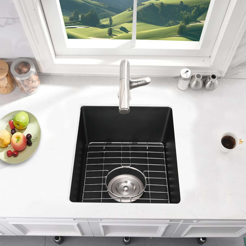 17.71'' L Undermount Single Bowl Quartz Bar Sink