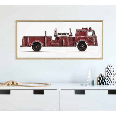 Red Vintage Toy Fire Engine by Saint and Sailor Studios Framed Canvas Wall Art Print