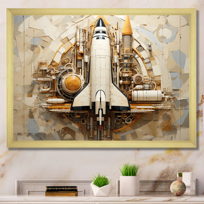 Navette spatiale rétro voyage cosmique