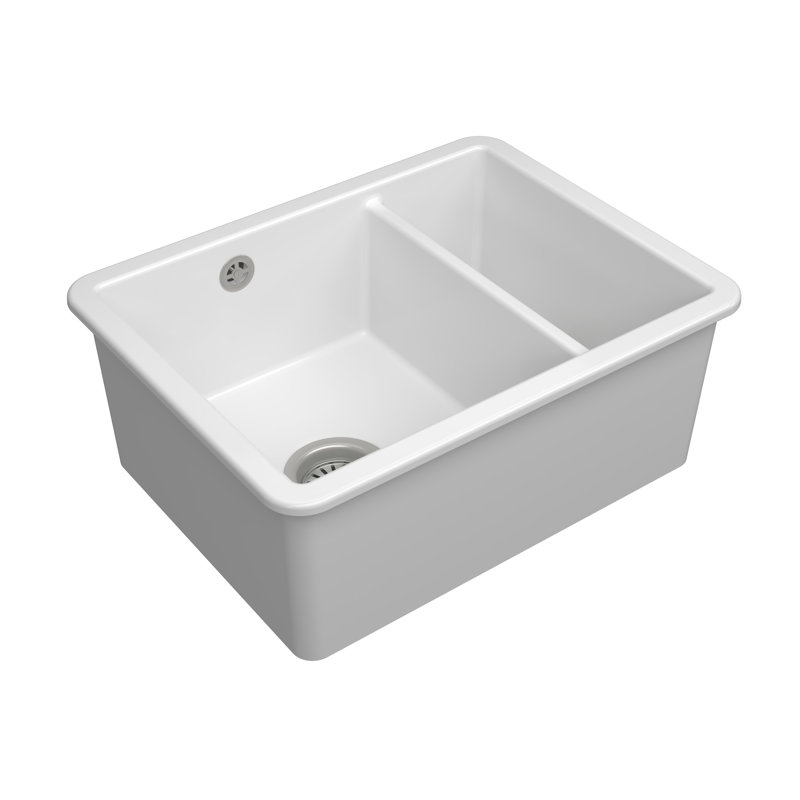 Terralife 430mm W Double Bowl Ceramic Kitchen Sink