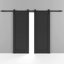 Porte de grange double robuste | Quadro 4111 noir mat | Ensemble de 13 cintres lourds pour rail | Portes intérieures solides