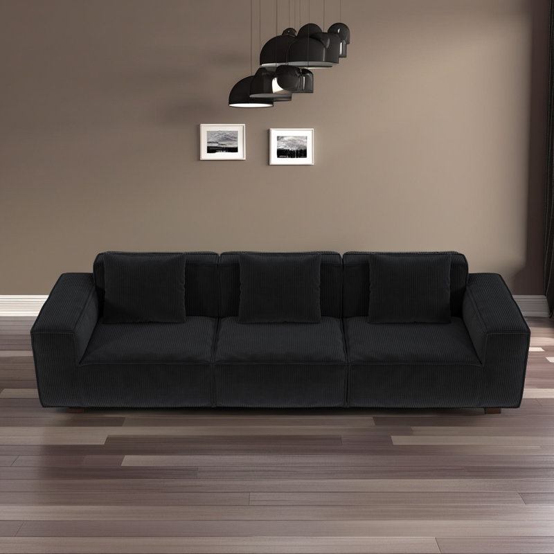 Canapé convertible 118 po Cloud, Noir
