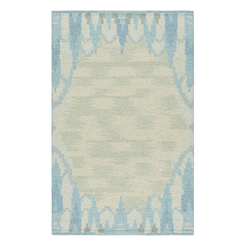 Rug & Kilim’S Scandinavian Style Open Field Rug In Seafoam Blue And Green Tones