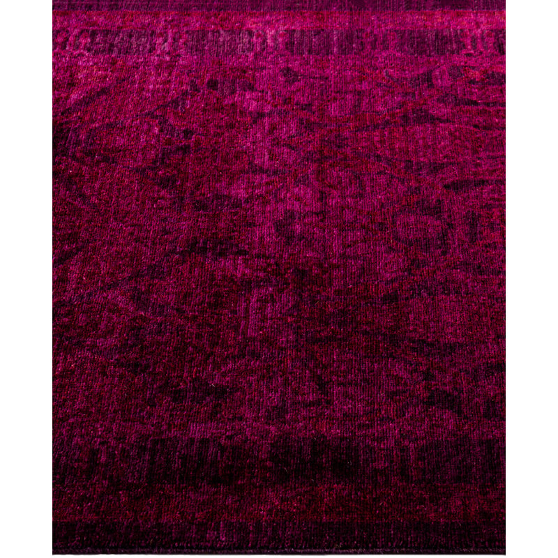 Overdyed Hand-Knotted Wool Modern-Contemporary Purple Area Rug 2' 10" x 5' 1"