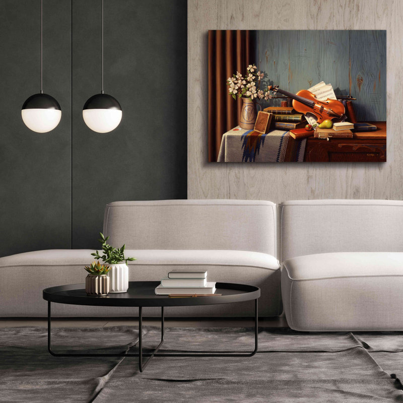 «The New Violin» par R. Hed, art mural sur toile, H 40 po x l 54 po x P 1,5 po