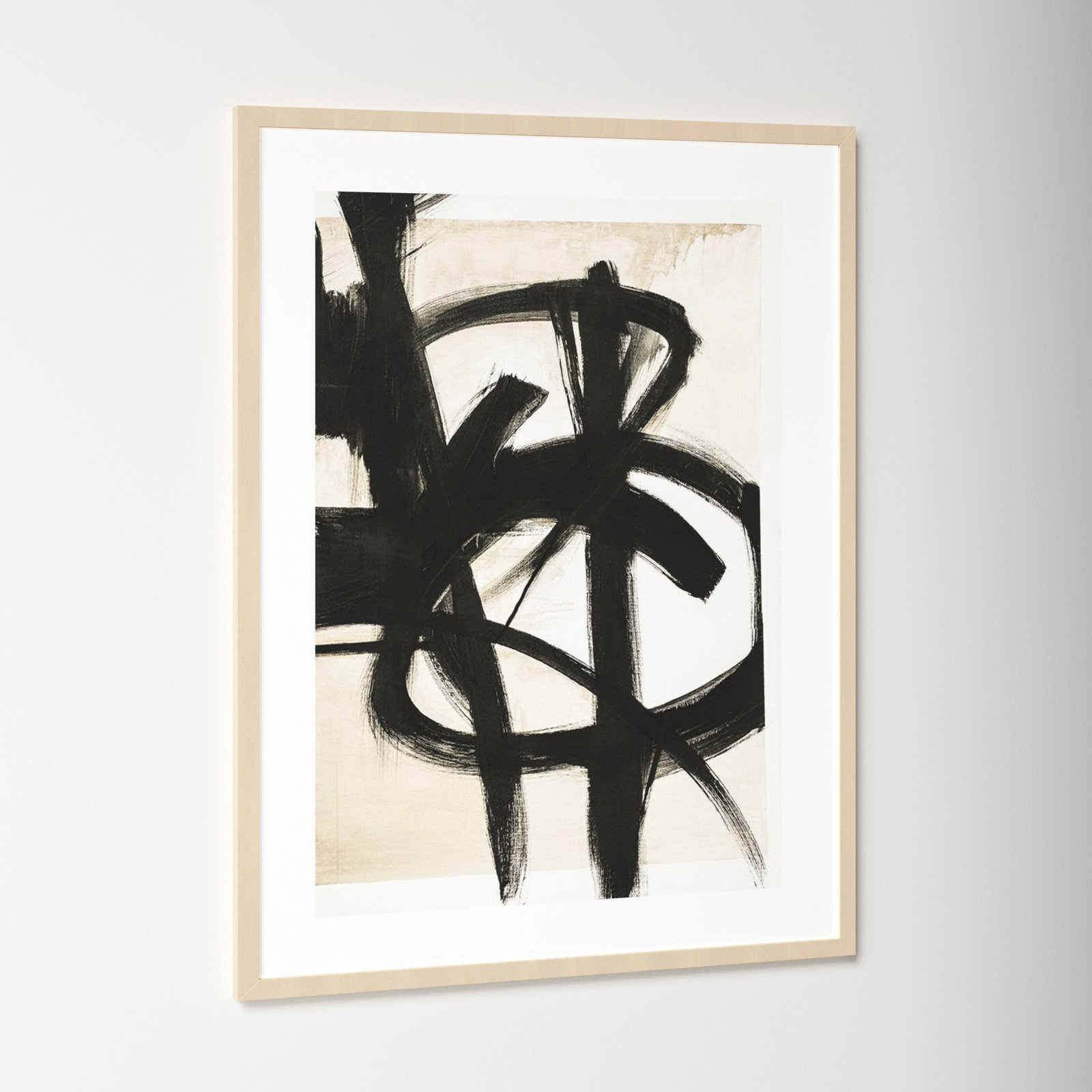 Graphical Shapes 7 Print, Brown Framed Paper, 42.12" H x 32.12" W x 0.88" D
