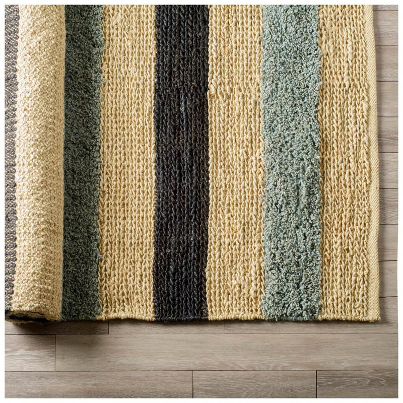 Tapis décoratif beige tissé à la main Allman