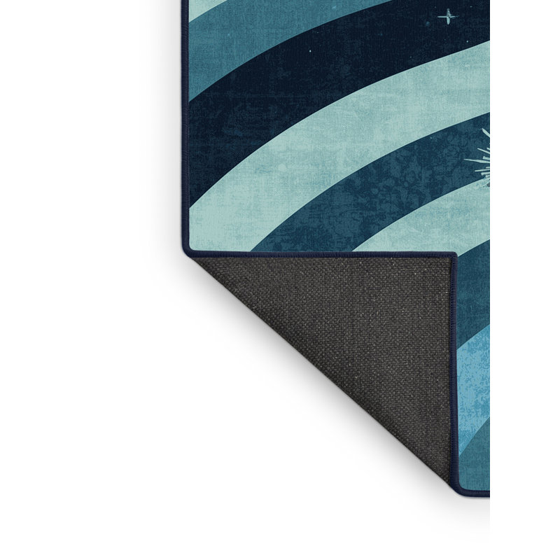 Tapis bleu ciel moelleux doux et moelleux fantaisiste et Scifi Alien Sky avec des lunes, 2 x 3