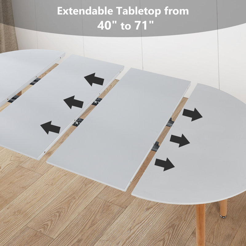 Extensible table,DINING TABLE,OFFICE TABLE,COFFEE TABLE, White, Natural