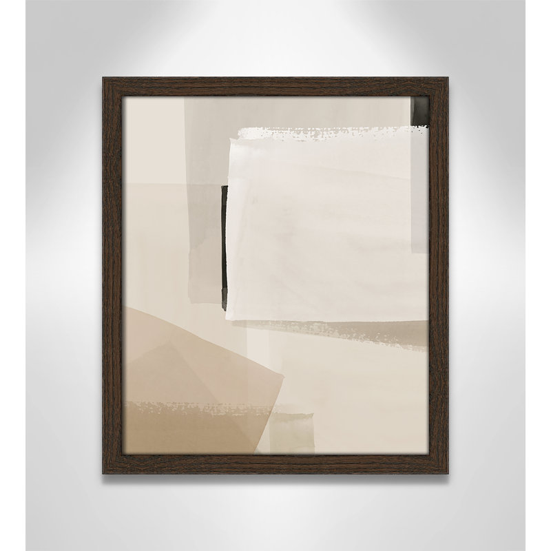 Imprimé calme et géométrique par Hazel J, L 13 po x H 15 po, Framed Print, Walnut Woodgrain