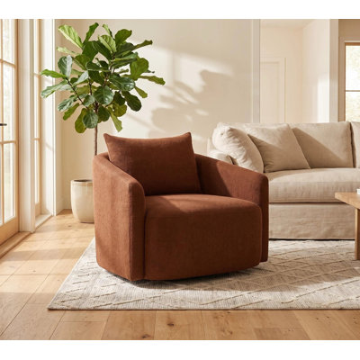 Fauteuil pivotant surdimensionné en boucle de 101,6 cm (40 po), grand fauteuil rembourré pivotant pour salon, chambre ou appartement, montage facile