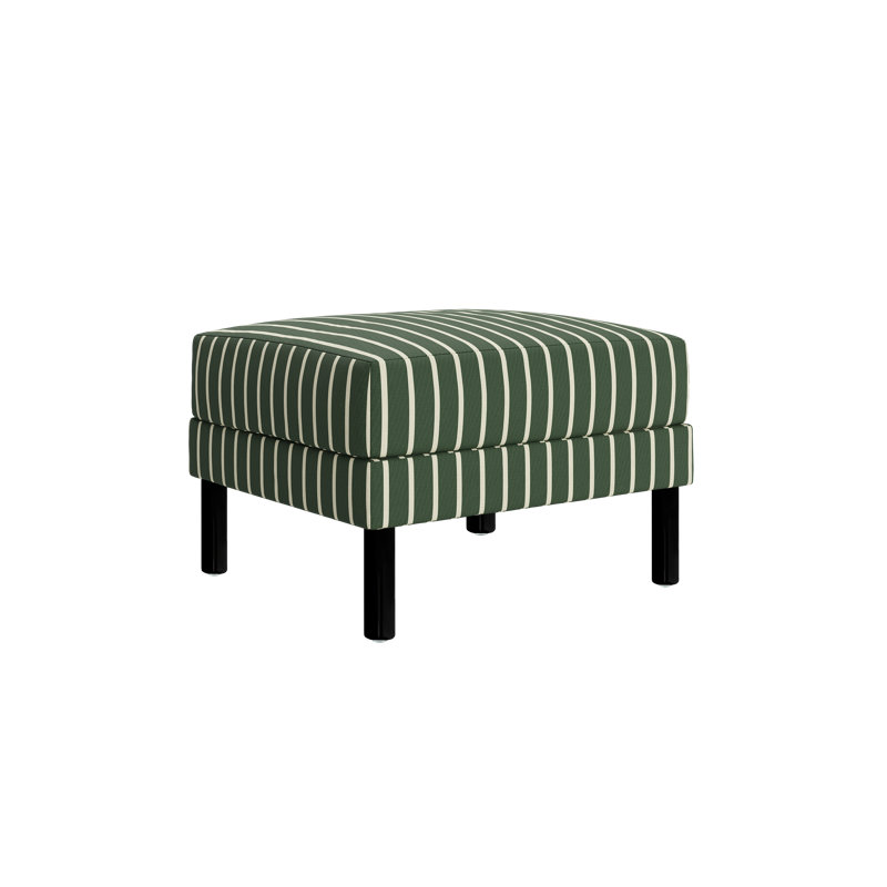 Essential Ottoman, Field Striped Hemp Blend, Metal