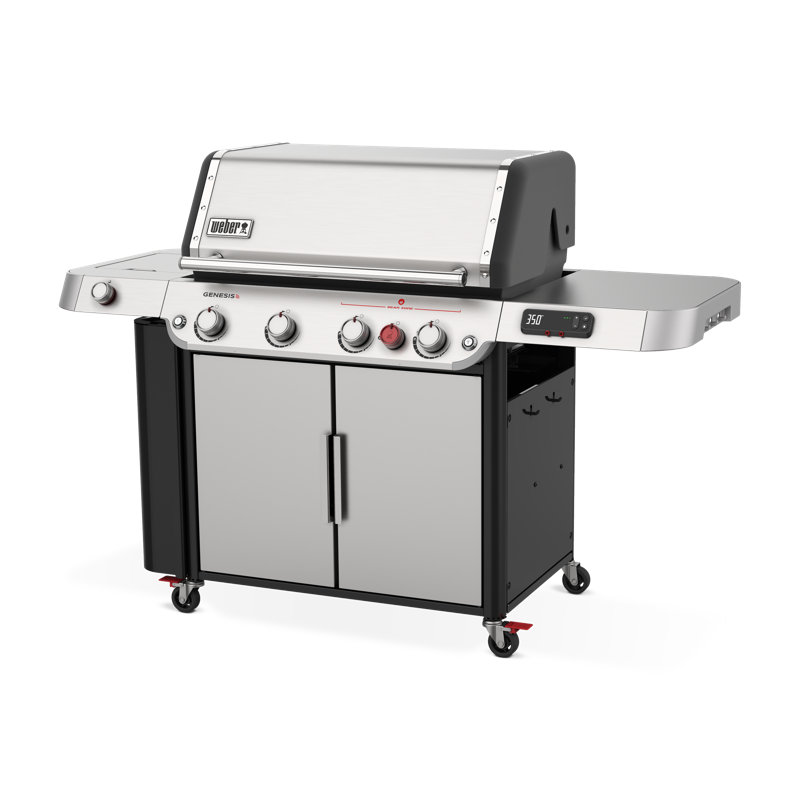Weber Genesis Prem 435 Gas Grill, 4 Burner, Black, Liquid Propane