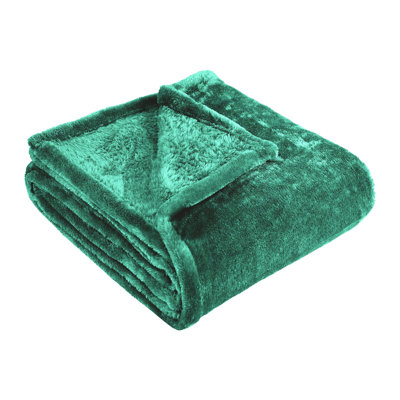 Superior Solid Polyester Reversible All-Season Fleece Throws Blanket