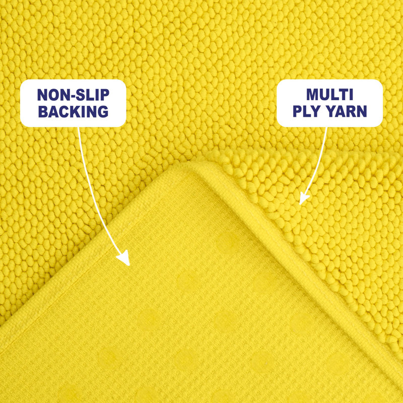 Tapis pour salle de bain 100% coton Chemung, L 17 po x L 24 po, Jaune