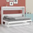 Queen Size Murphy Bed With Desk & Charging Station,Wall Bed Frame Folding Into Cabinet Design Withled & Storage Shelf-930715338