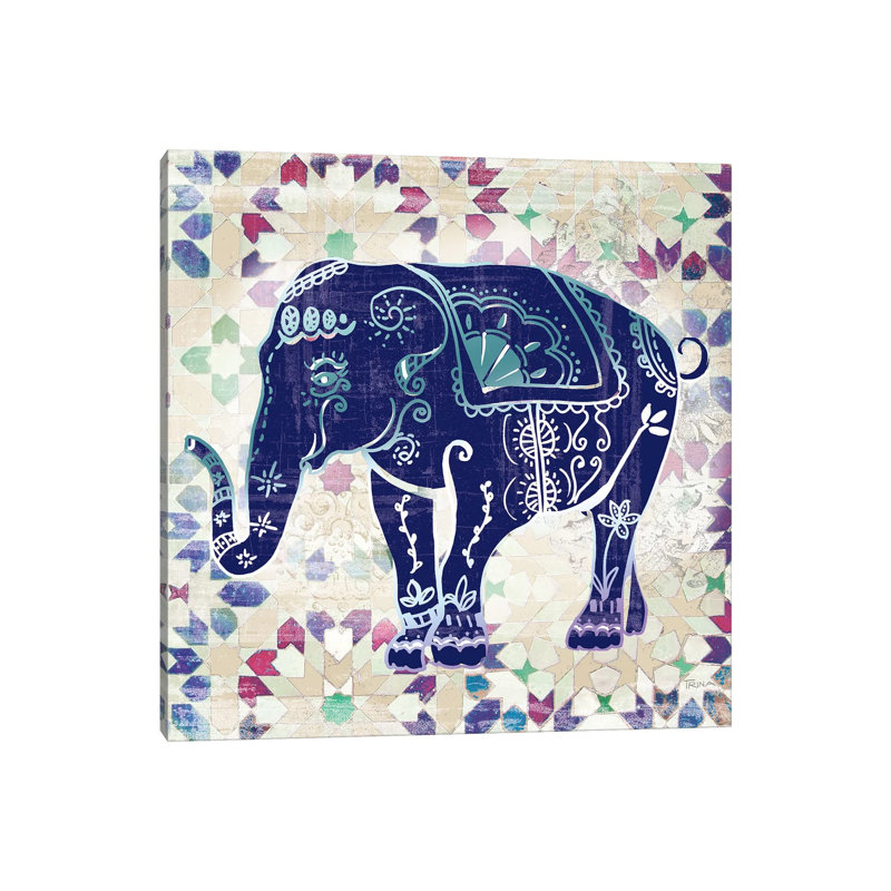 Painted Elephant II by Katrina Craven - Wrapped Canvas Print, 45.72 cm H x 45.72 cm W x 1.91 cm D