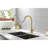 High Arc Brushed Gold Kitchen Faucet - Stainless Steel With Pull Down Spray Head For Optimal Water Reach, 10.23 In. Package Width Out In 360 Rotating Nozzle, 9.82 Space Saving-1686416133