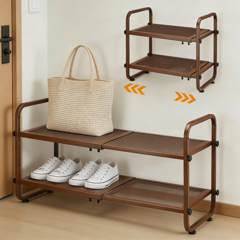 Range-chaussures extensible et empilable, étagère à chaussures réglable