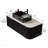 48" Bathroom Vanity&Sink, Floating Curved Edges Striped Bathroom Storage Cabinet With 2 Drawers, Black Rectangular Ceramic Basin&Carrara White Sintered Stone Top, Pre-Assembled, Black Color-714201525-714201522