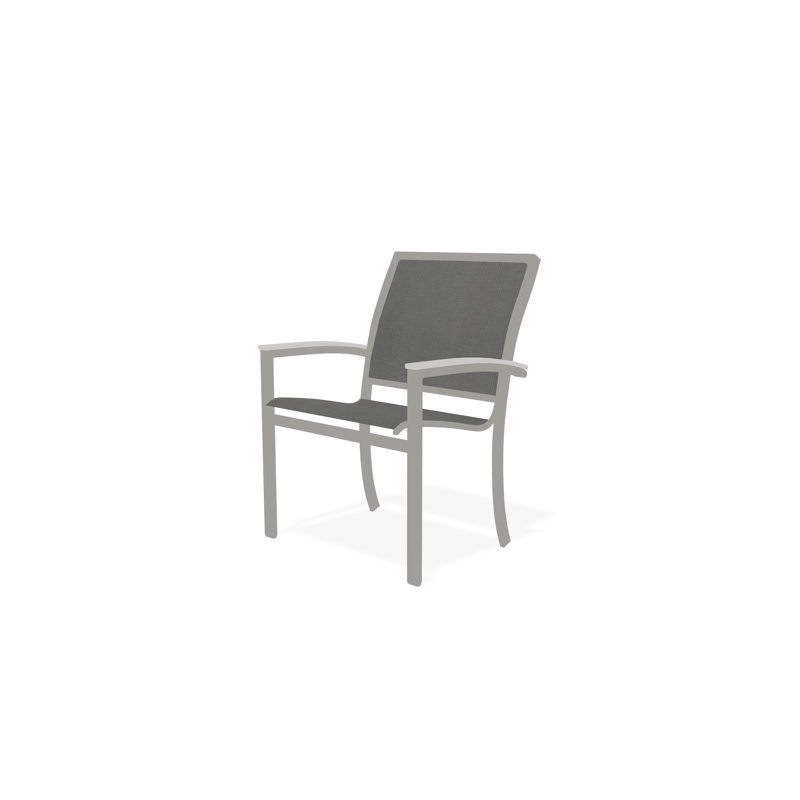 Chaise de café empilable en aluminium Bazza, Alliage Sunbrella®, Neige