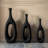 Set Of 3 Frosted Black Fiberglass Tall Floor Vase - Decorative Vase For Modern Home Decor, Perfect For Living Room, Home Office, Bedroom, Kitchen, Coffee Bar, Farmhouse Decor, And Wedding Centerpieces