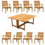 5 Pcs Grade-A Teak Wood Dining Set: 60" Square Rectangle Butterfly Table And 4 Sack Arm Chairs #11SK1404-508986318