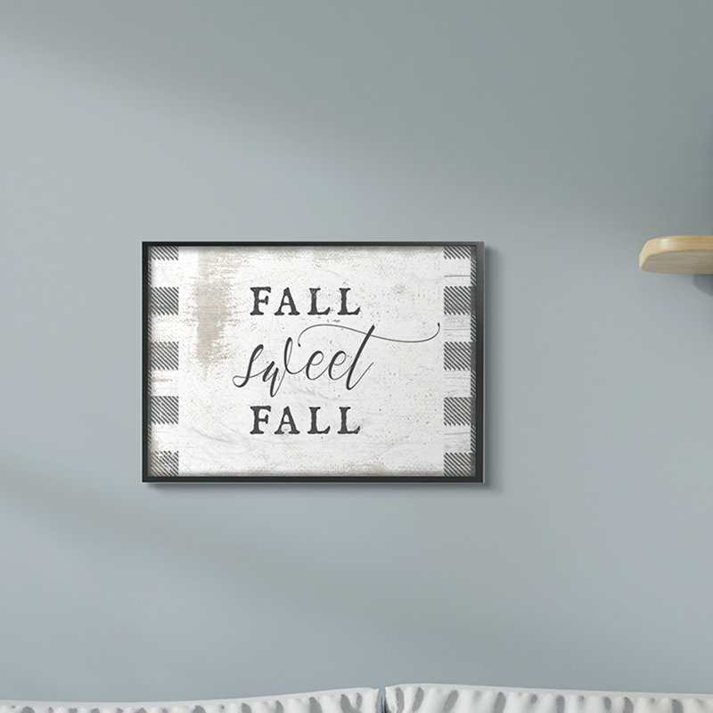 «Fall Sweet Fall Expression Checkaid Plaid Border» par Daphne Polselli, reproduction d'art textuel, Toile tendue