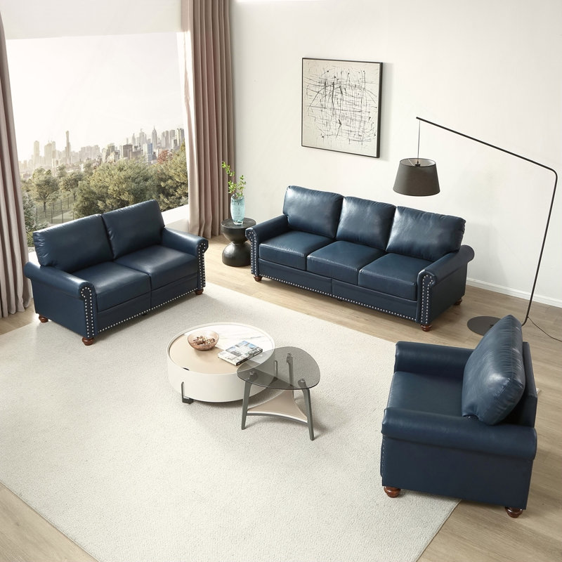 Canapé de salon avec canapé de rangement modulaire 1 + 2 + 3 bleu marine, Navy Blue