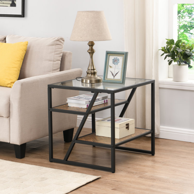 Table basse avec rangement Bukinka, Brun, Noir