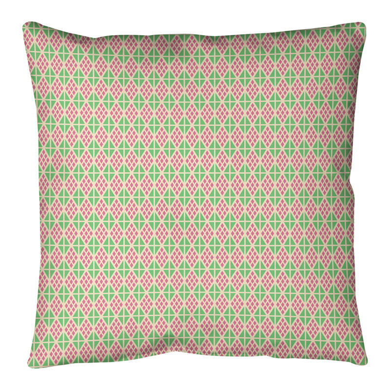 Coussin de sol Katelyn Elizabeth, 28 po x 28 po, Rose/vert