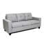 Amuse Three avec pieds en bois - option de surface de vie en tissu gris confortable