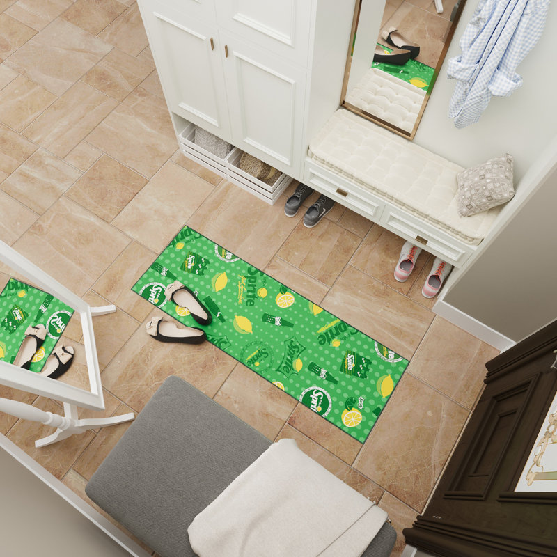 Sprite Logo 2 ft. x 5 ft. Non-Slip Runner Rug Coke For Man Cave Bedroom Kitchen, Green
