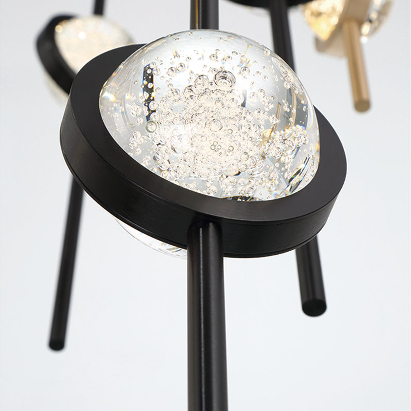 Lustre 26 lumières Barletta, Noir/laiton