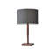 Lampe de table 21 "en bois massif brun avec abat-jour tambour gris foncé-625979331-566234087