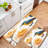 Yellow Flower & Bird, 2 Pcs Non Slip Kitchen Mats