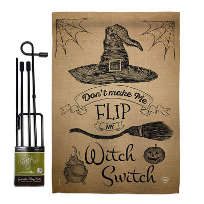 Double Sided 18.5'' H x 13'' W Polyester Halloween Flag Set