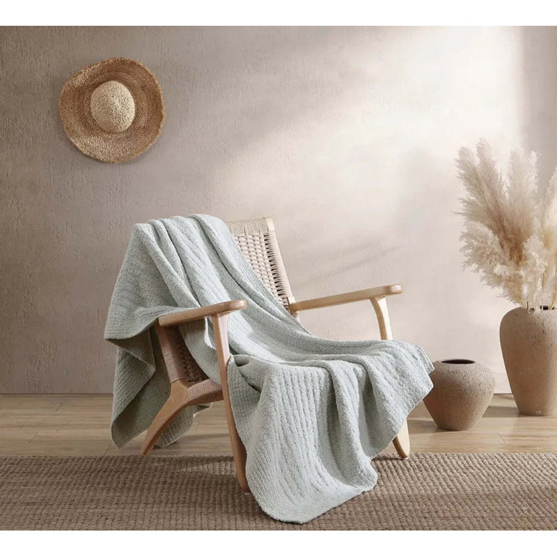 Ribbed Throw Blanket, Cloud Gray