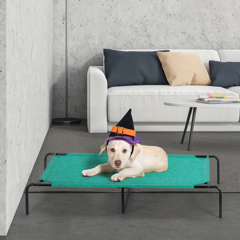 Lit de camp avec tablette centrale Betsab, Grand (l 111 po x P 62 po x H 7,5 po), Vert
