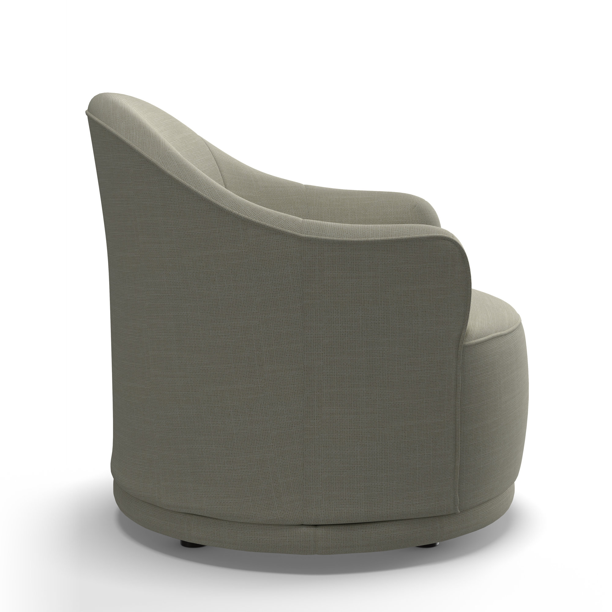 Rumi Upholstered Swivel Barrel Chair, Pear Performance Basketweave