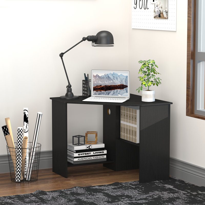 Bureau en coin Auliffe, Noir, H 28,75 po x l 33,5 po x P 33,5 po
