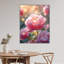 Art mural en verre trempé rose pivoine-469996761