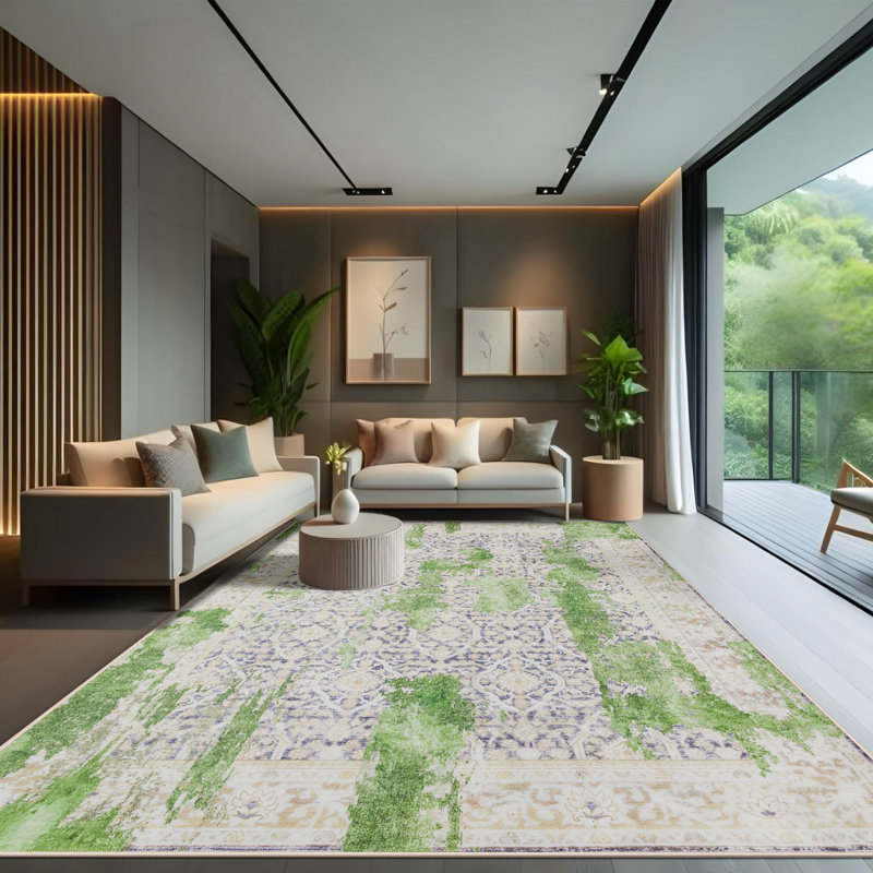 Large Abstract Rugs Living Room Rug Washable Bedroom Rug Non-Slip Colorful Vintage Accent Floor Carpet For Home Decor